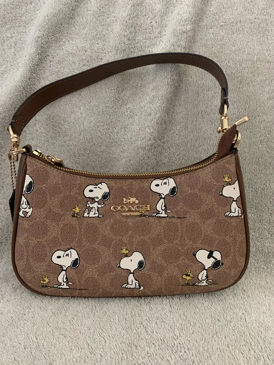 Coach x Peanuts Snoopy Shoulder Bag Signature Canvas