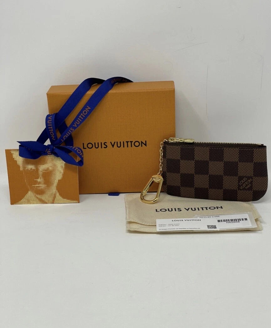 Louis Vuitton Key Pouch Cles Damier Ebene Coin Card Wallet